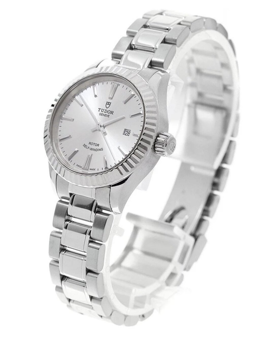 TUDOR style 12110 Date Silver Dial Automatic Ladies Watch_955757